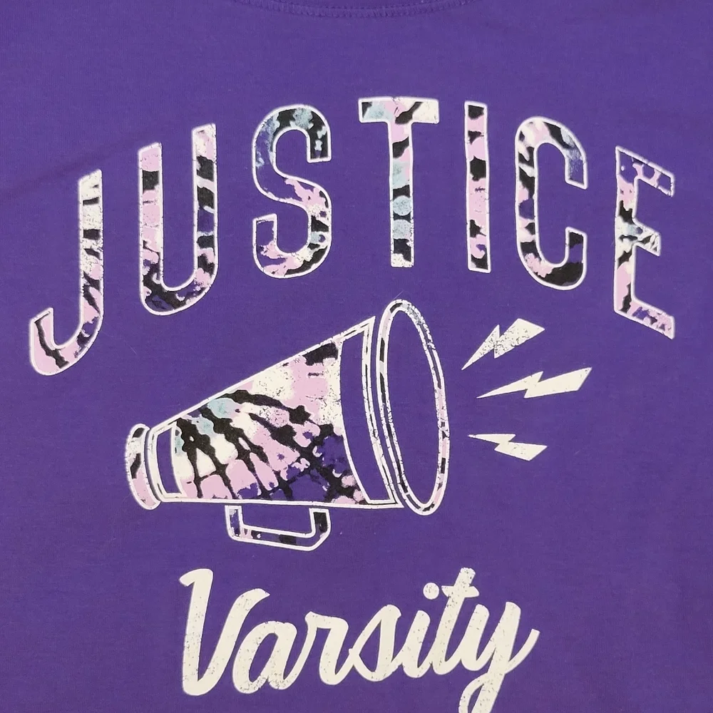Justice Cheer Purple Long Sleeve Tops Girls Size 10